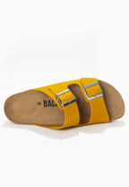 Bali Senffarbene Ledersandalen mit 2 Riemen