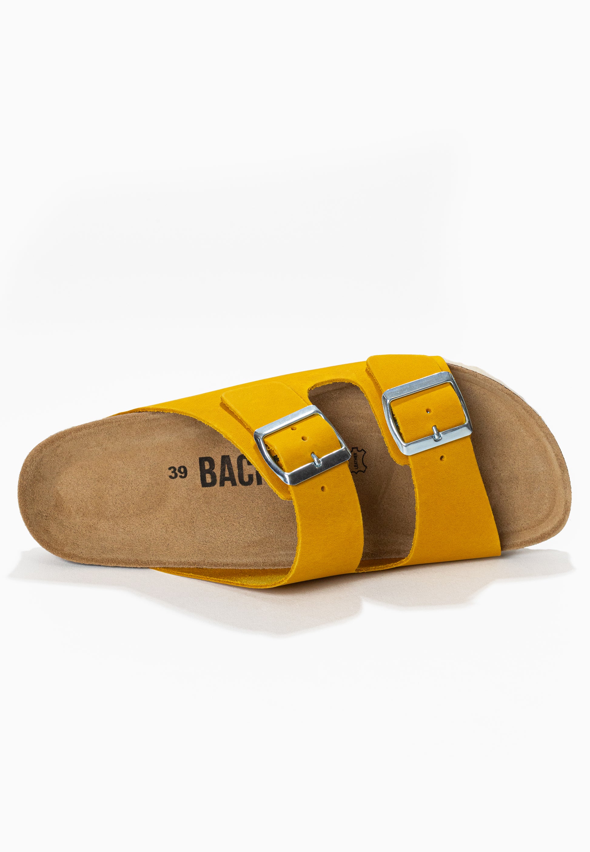 Sandales 2 Brides Bali Moutarde en Cuir