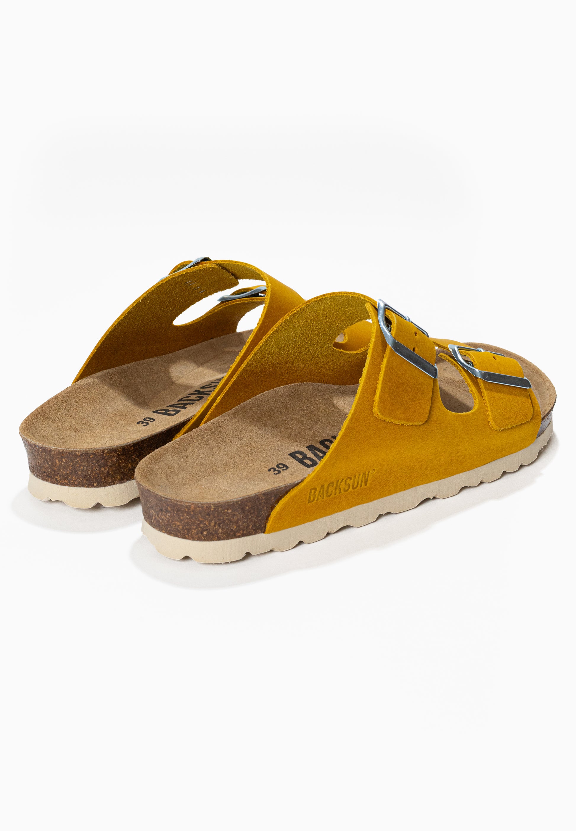 Sandales 2 Brides Bali Moutarde en Cuir