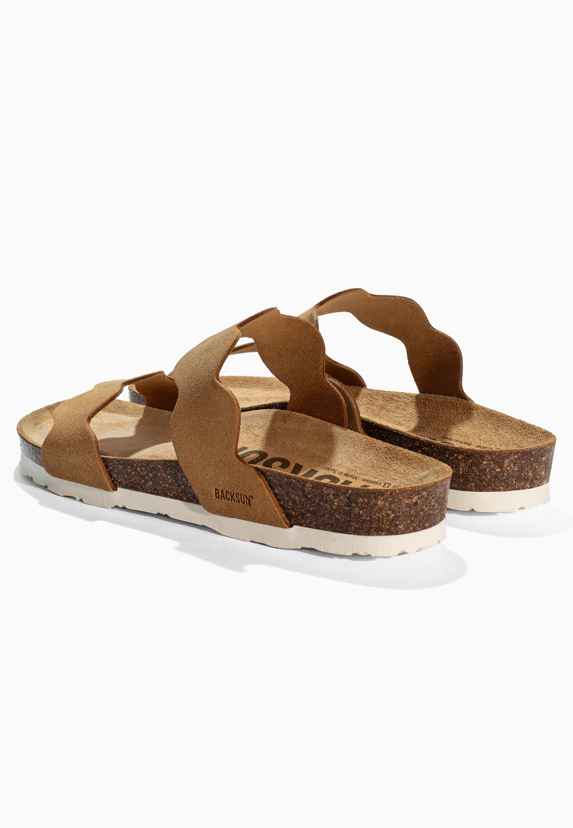 Sandales 2 Brides Sechura Camel en Cuir