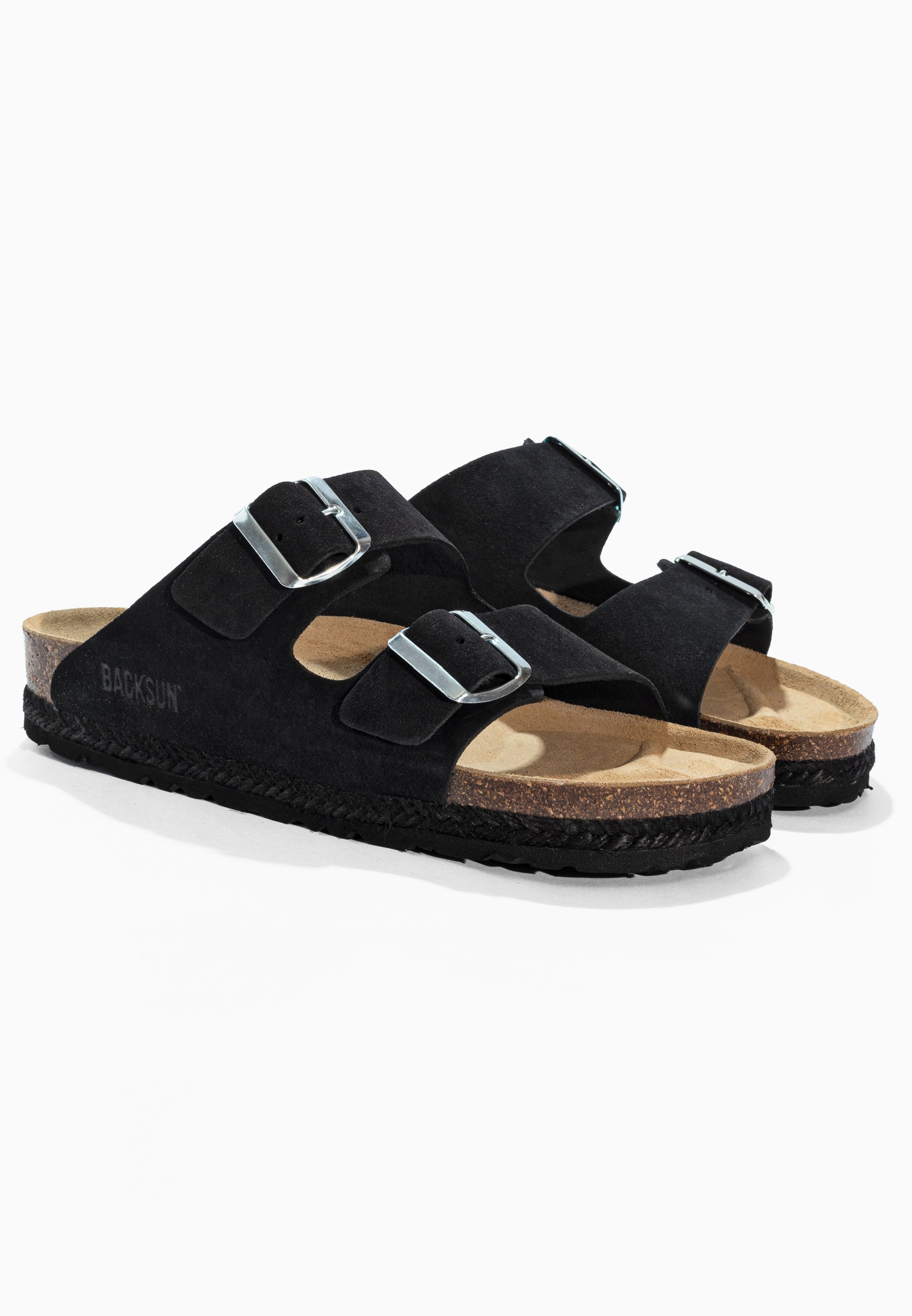 Sandales 2 Brides Vada Noir en Cuir