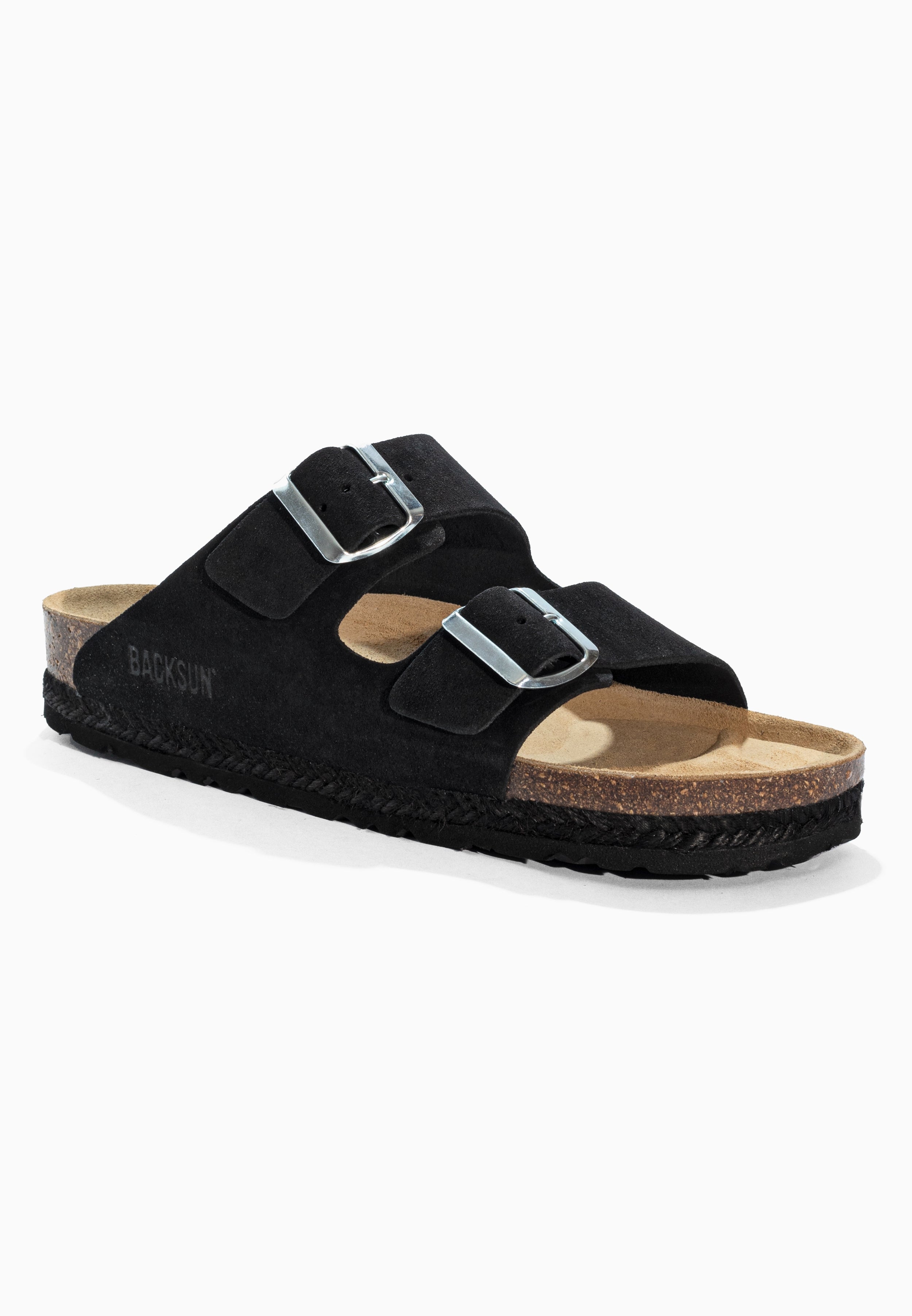 Sandales 2 Brides Vada Noir en Cuir
