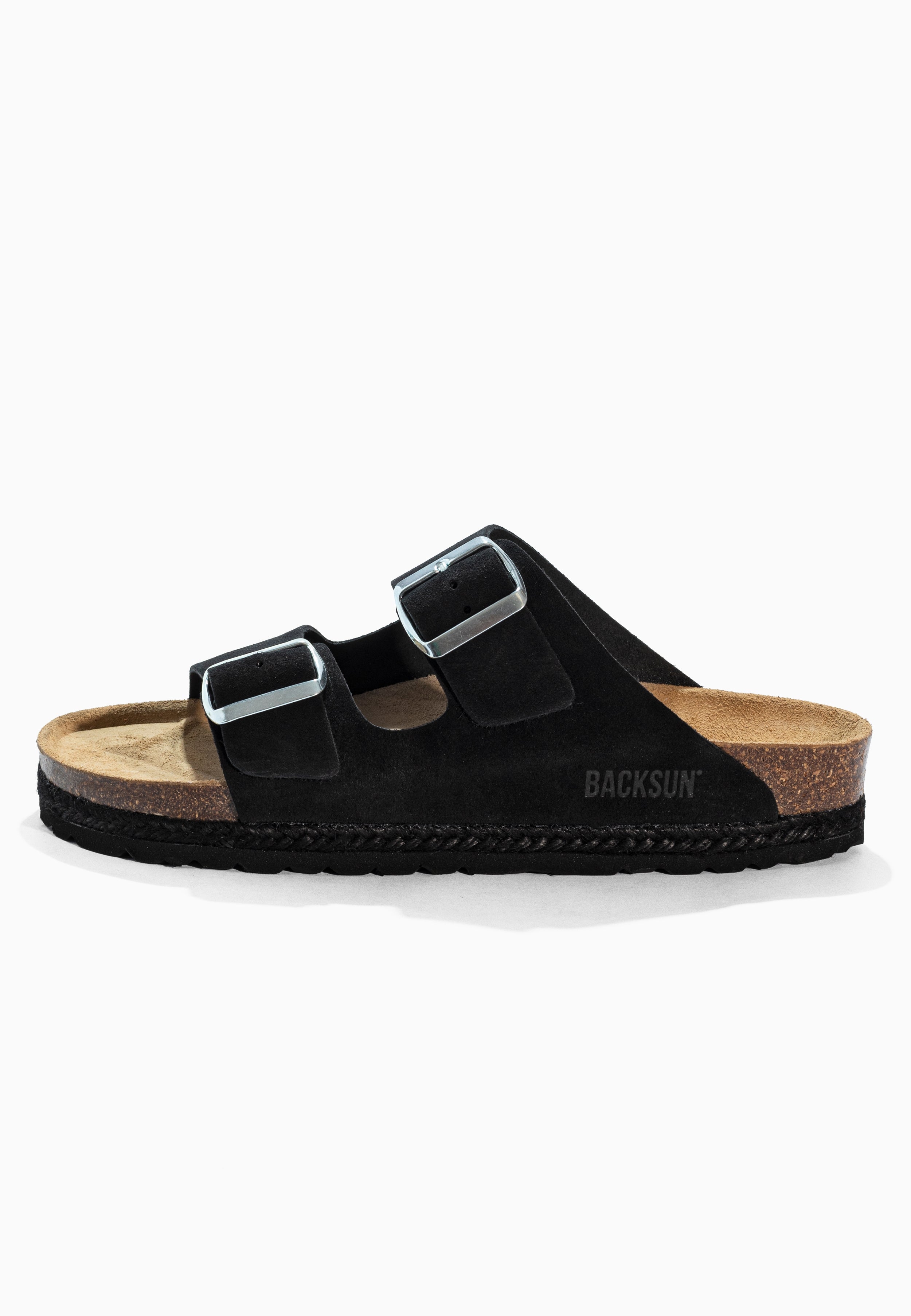Sandales 2 Brides Vada Noir en Cuir