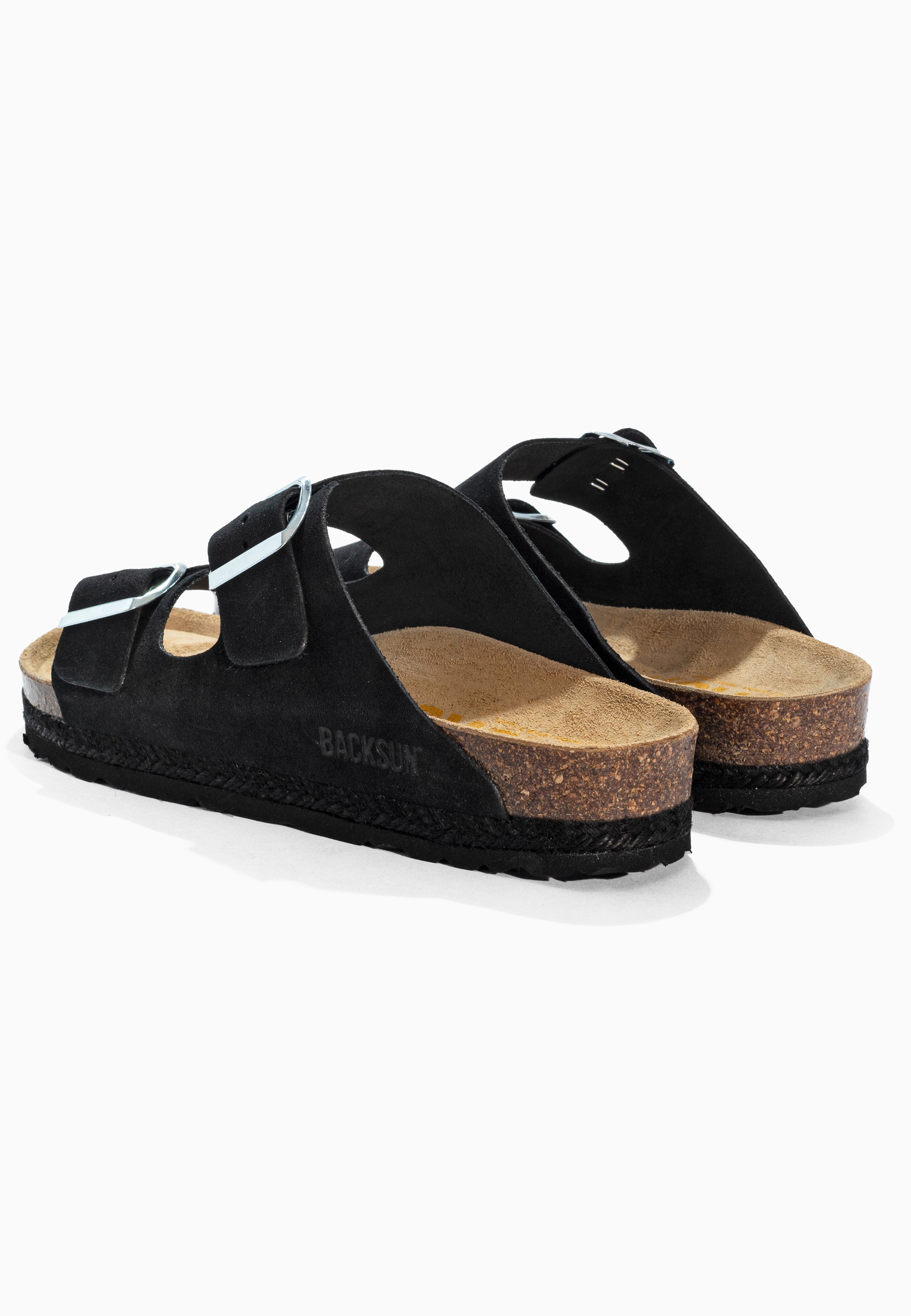 Sandales 2 Brides Vada Noir en Cuir