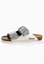 Londrina Silberne Sandalen mit 2 Riemen
