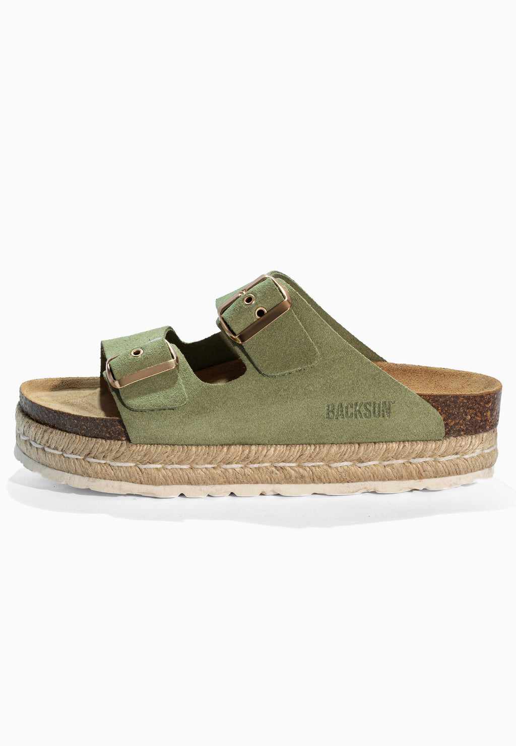 Sandales 2 Brides Vada Vert en Cuir