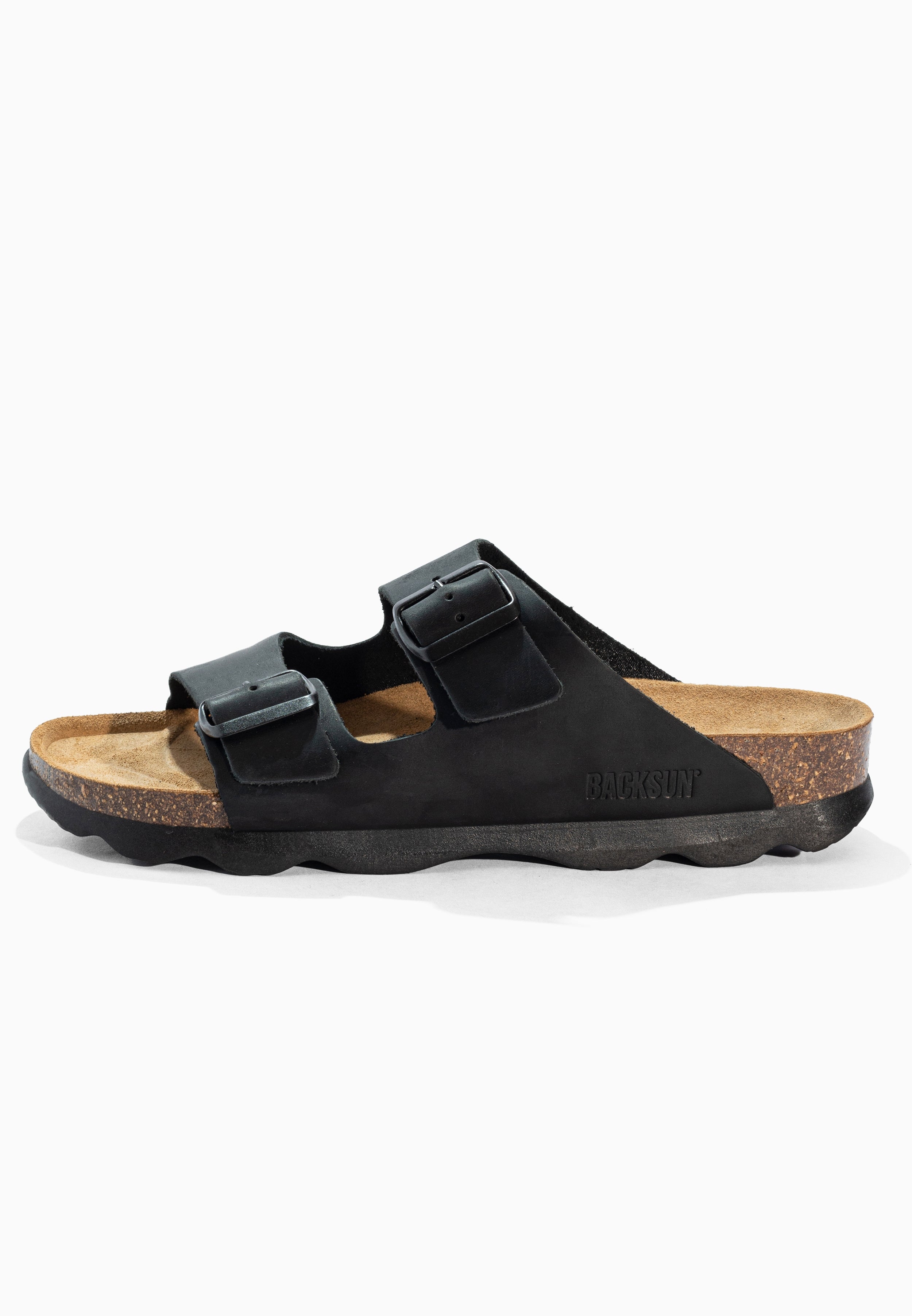 Sandales 2 Brides Bali Noir en Cuir