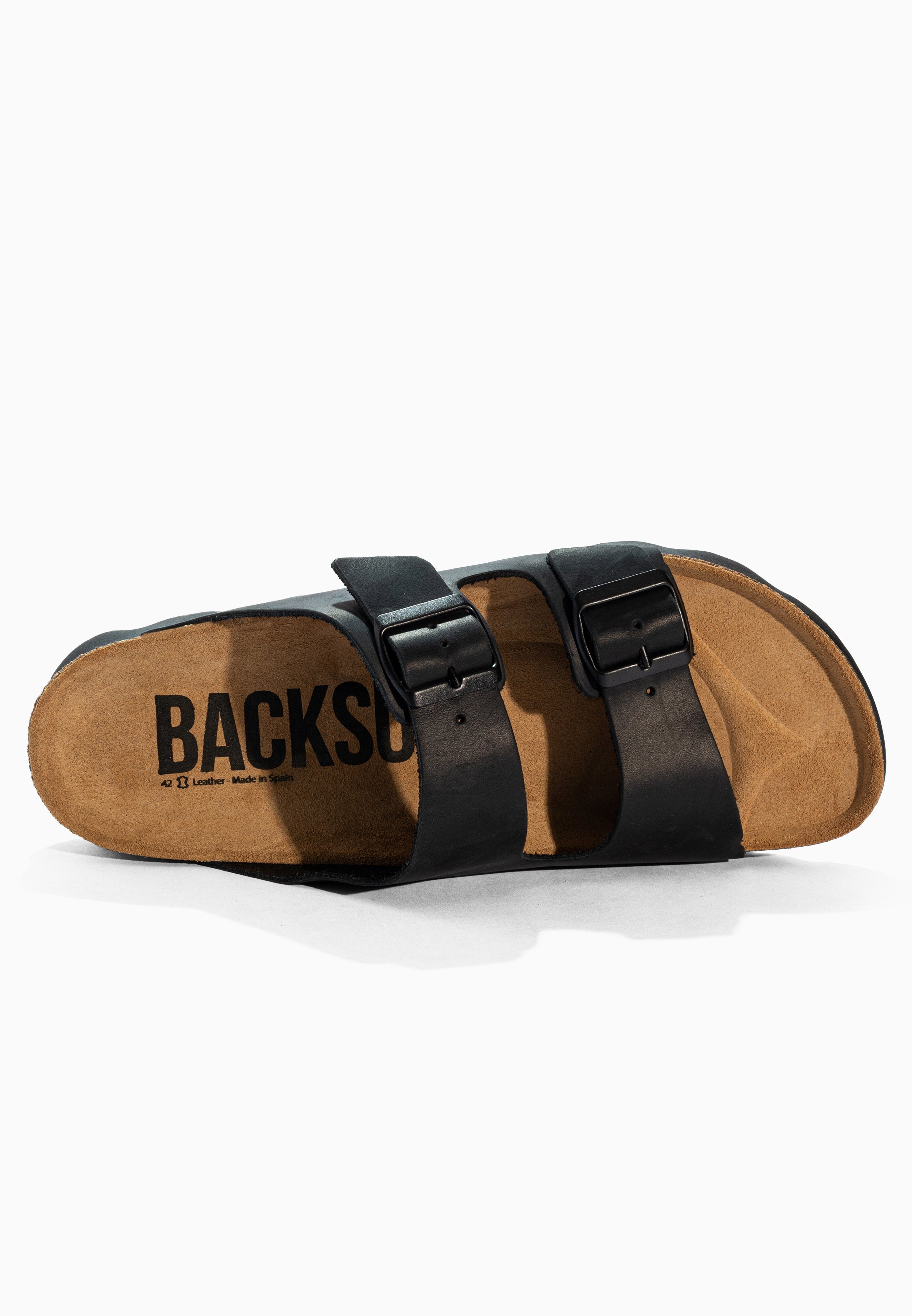 Sandales 2 Brides Bali Noir en Cuir