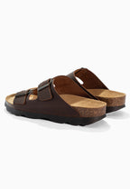 Sandales 2 Brides Bali Marron en Cuir