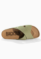 Sandales 2 Brides Lauren Kaki en Cuir