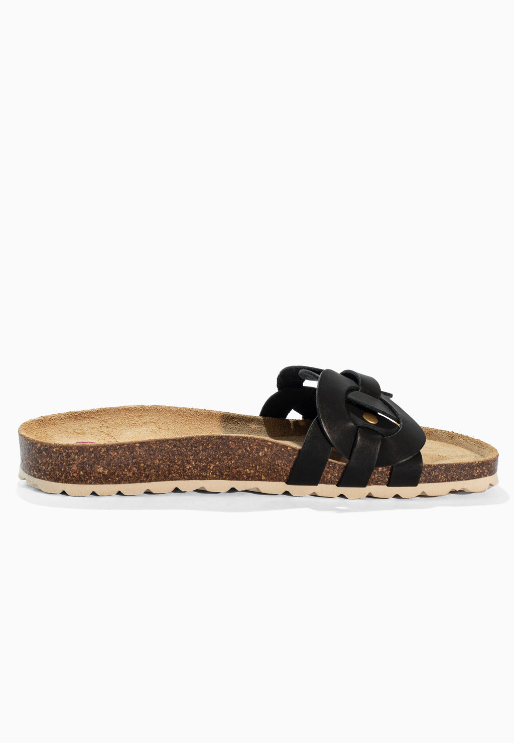 Sandales 1 Bride Trapeze Noir en Cuir