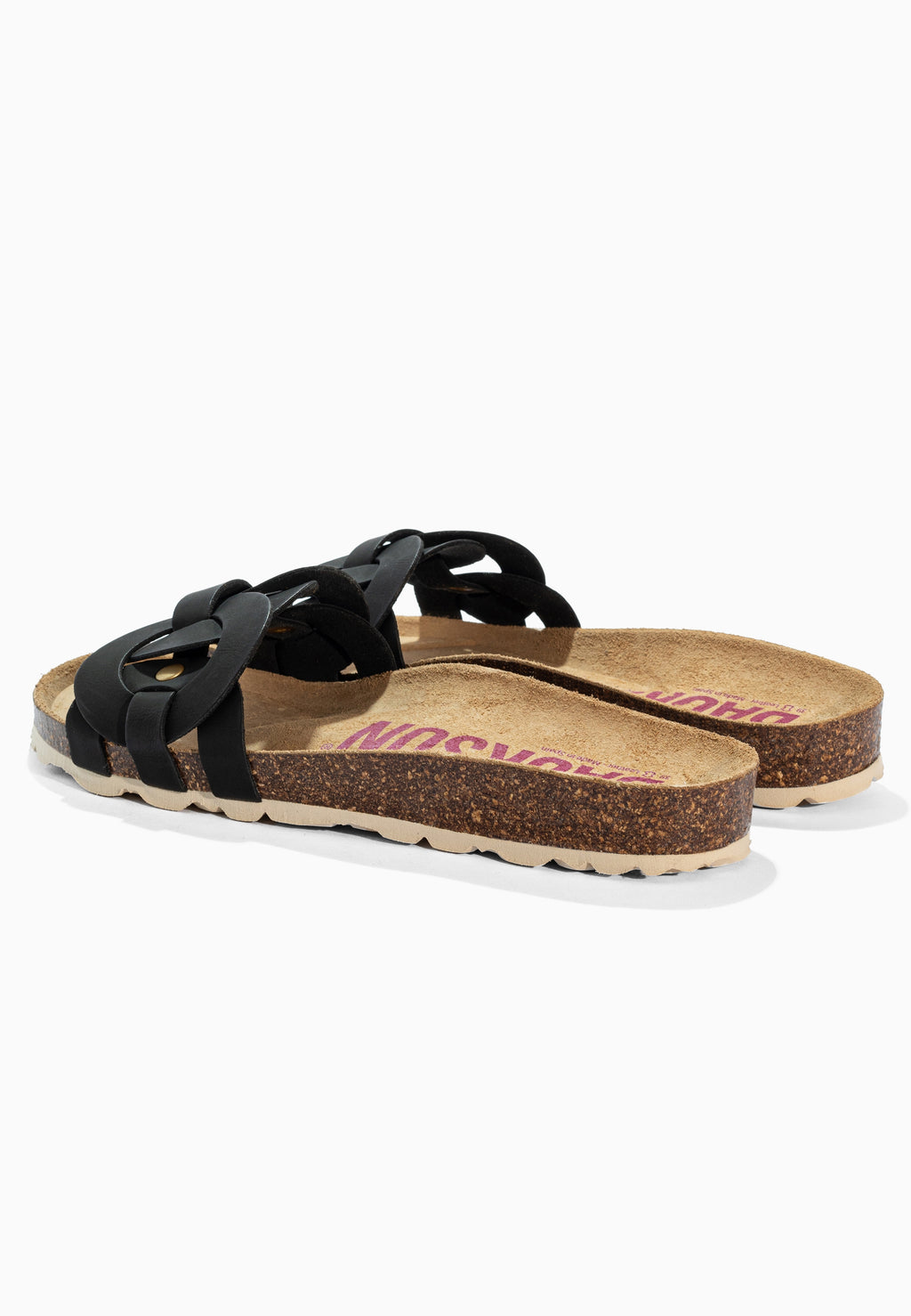 Sandales 1 Bride Trapeze Noir en Cuir