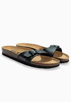 Paris Black 1 Strap Sandals