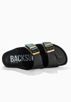 Bali Schwarze Sandalen mit 2 Riemen