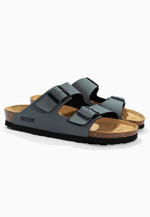 Bali Anthracite 2-Strap Sandals