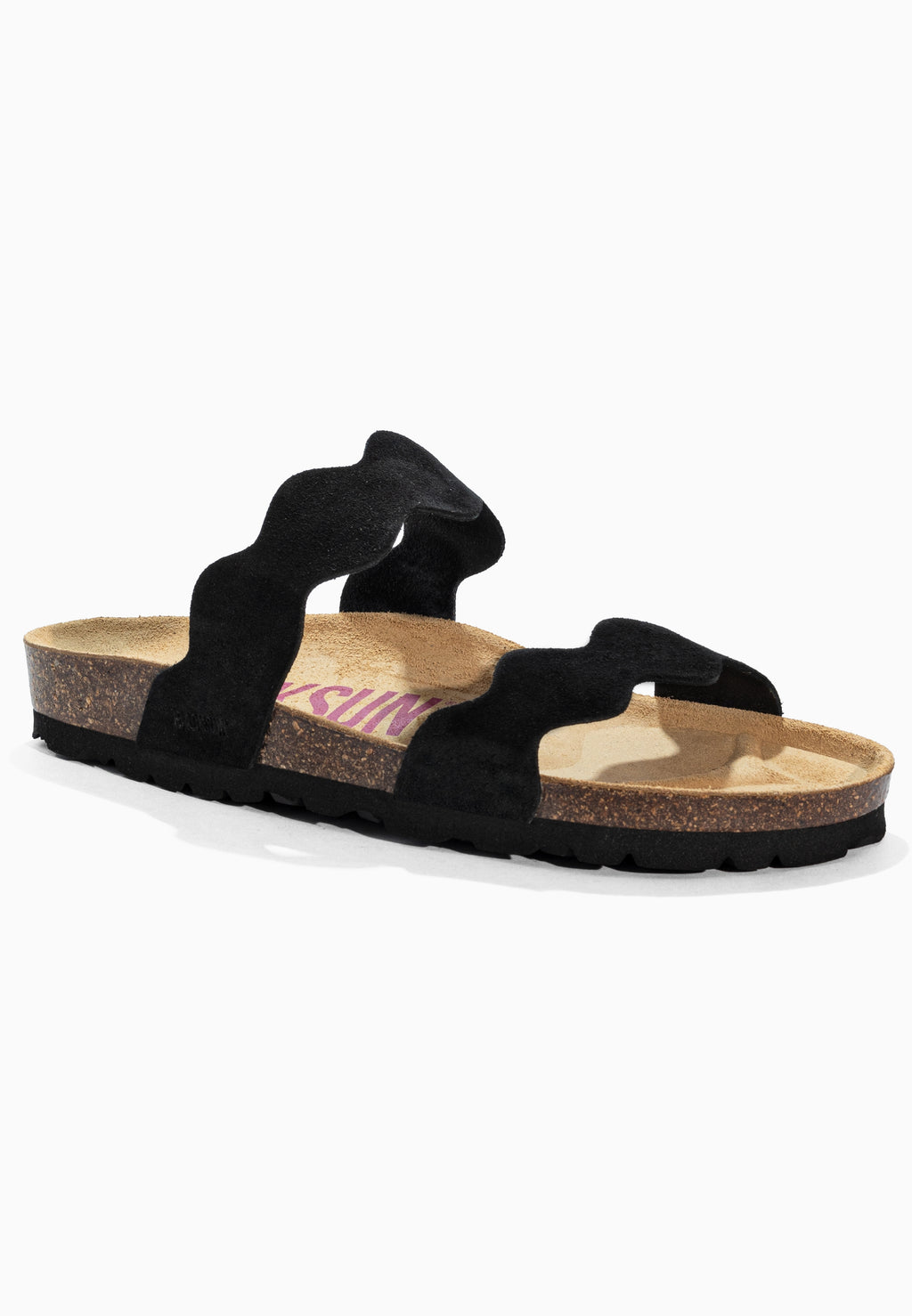 Sandales 2 Brides Sechura Noir en Cuir