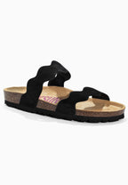 Sechura – Schwarze Sandalen aus Leder mit 2 Riemen