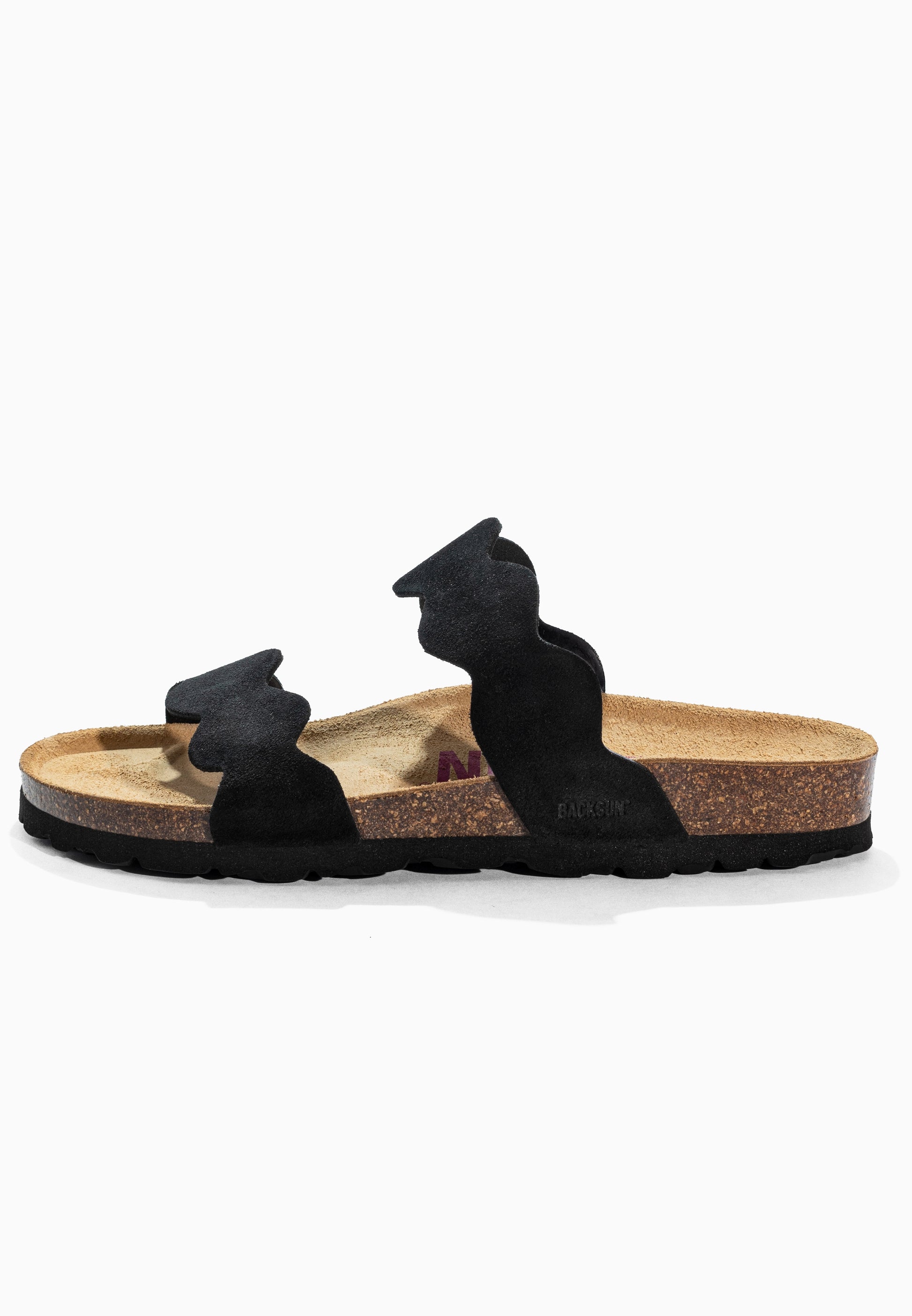 Sandales 2 Brides Sechura Noir en Cuir