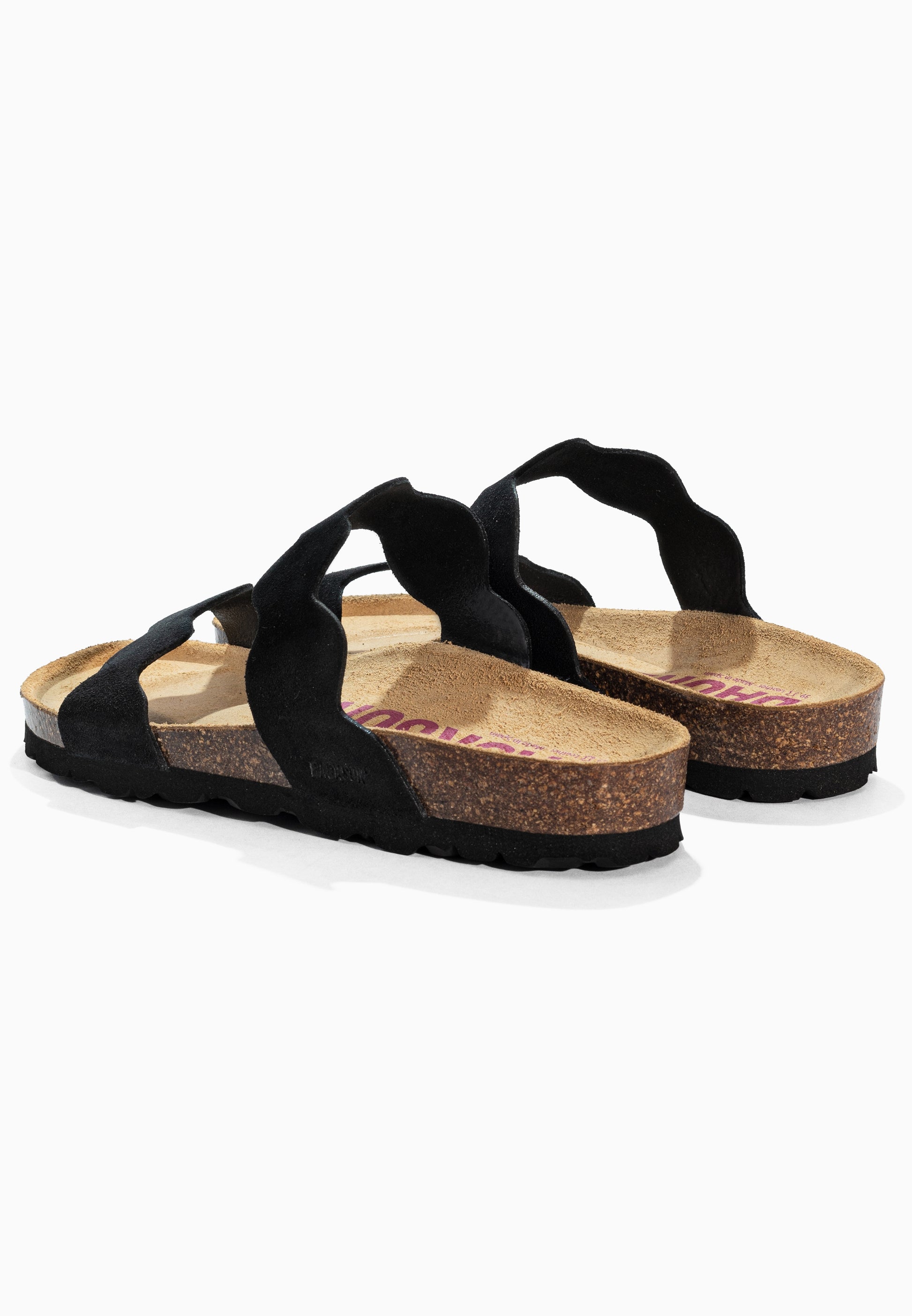 Sandales 2 Brides Sechura Noir en Cuir