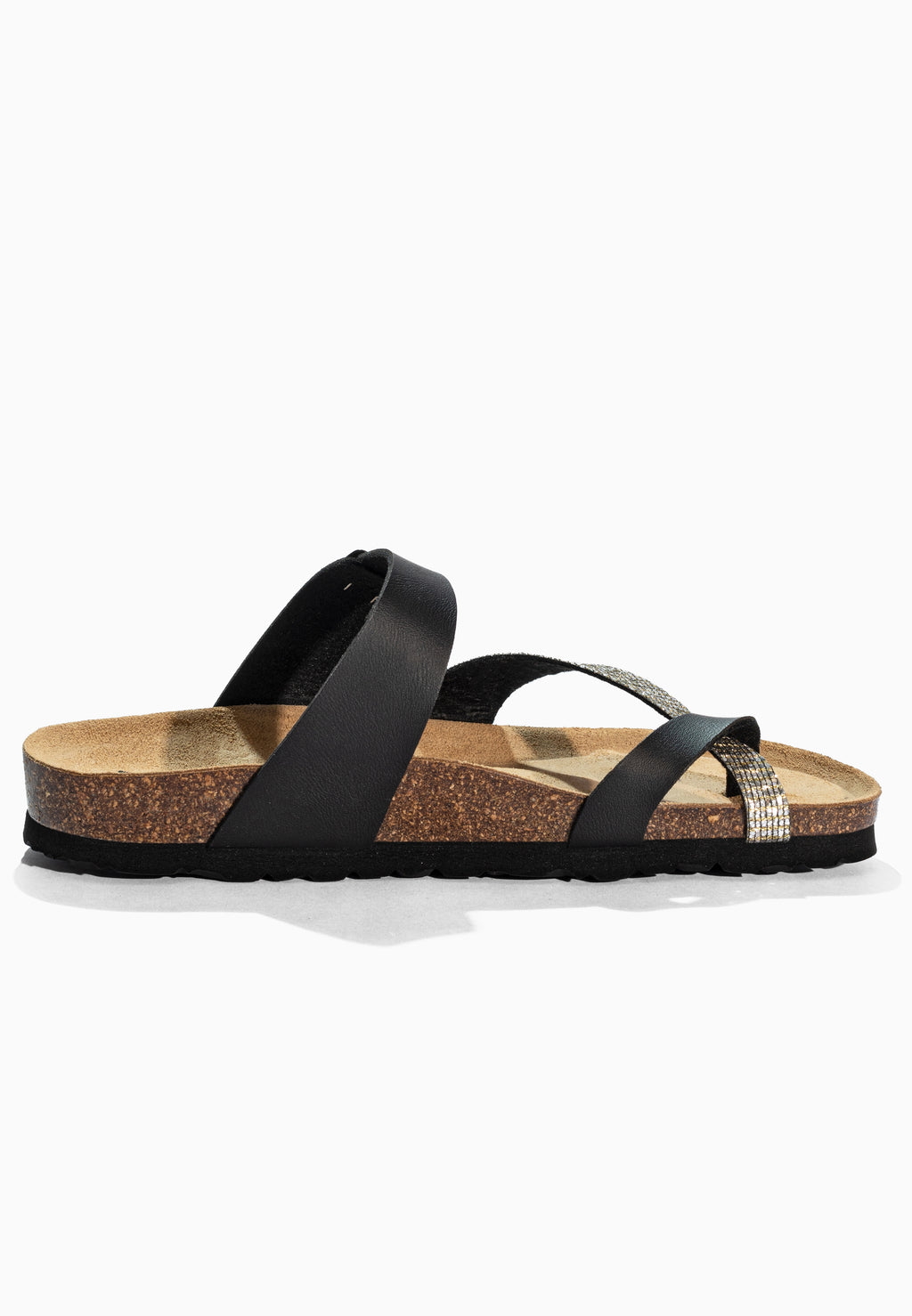 Sandales à Entre-doigts Barcelone Anthracite et Noir