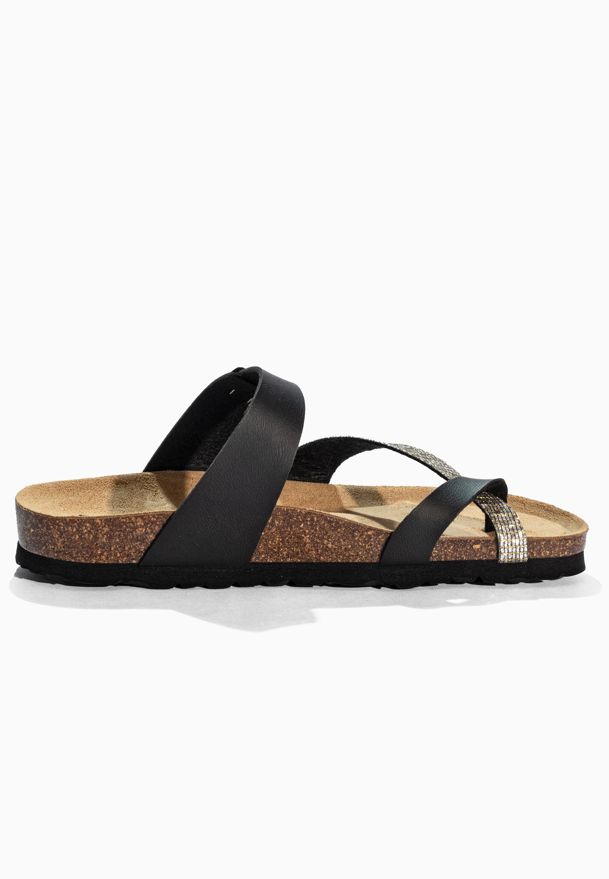 Sandales à Entre-doigts Barcelone Anthracite et Noir