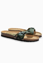 Paris – Sandalen mit 1 Riemen und Camouflage-Muster in Khaki