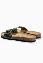 Paris – Sandalen mit 1 Riemen und Camouflage-Muster in Khaki