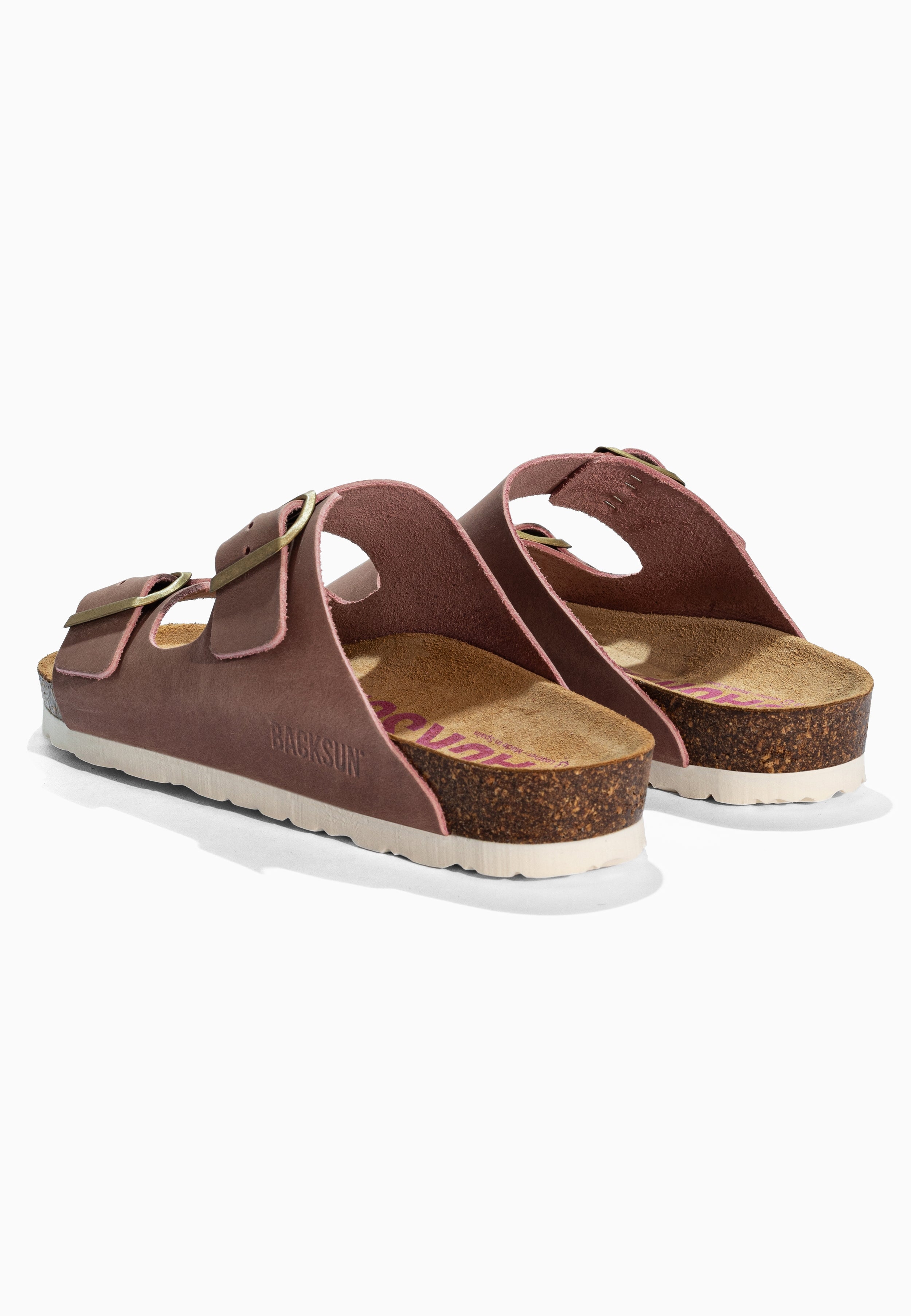 Sandales 2 Brides Bali Rose  en Cuir