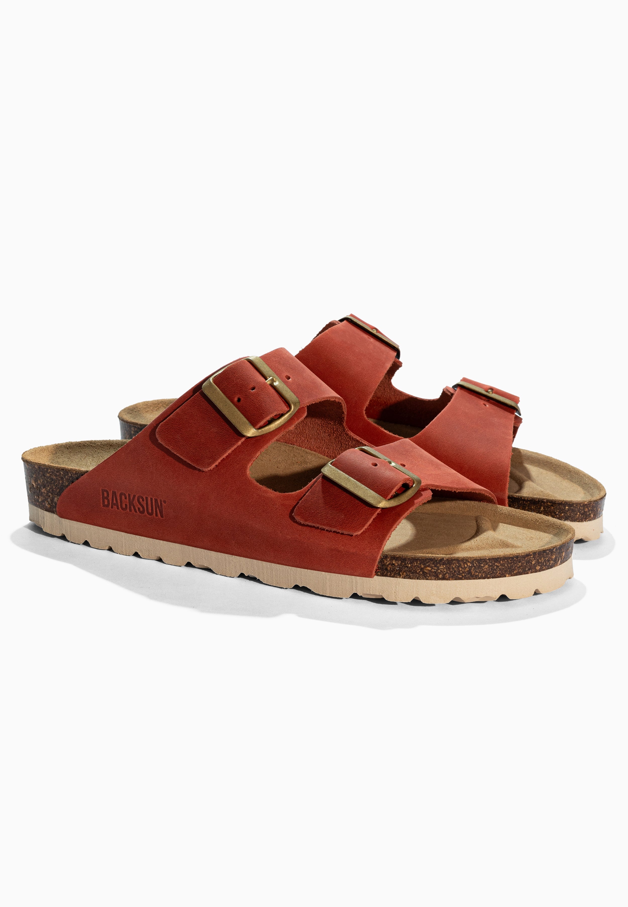 Sandales 2 Brides Bali Orange en Cuir