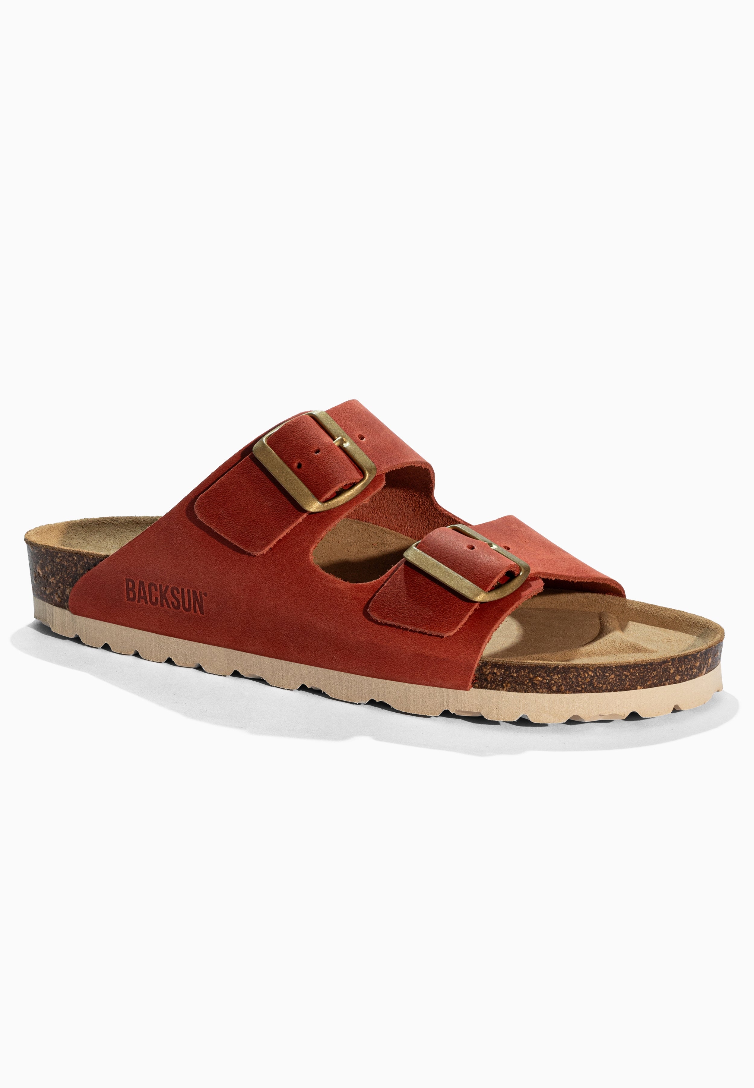 Sandales 2 Brides Bali Orange en Cuir
