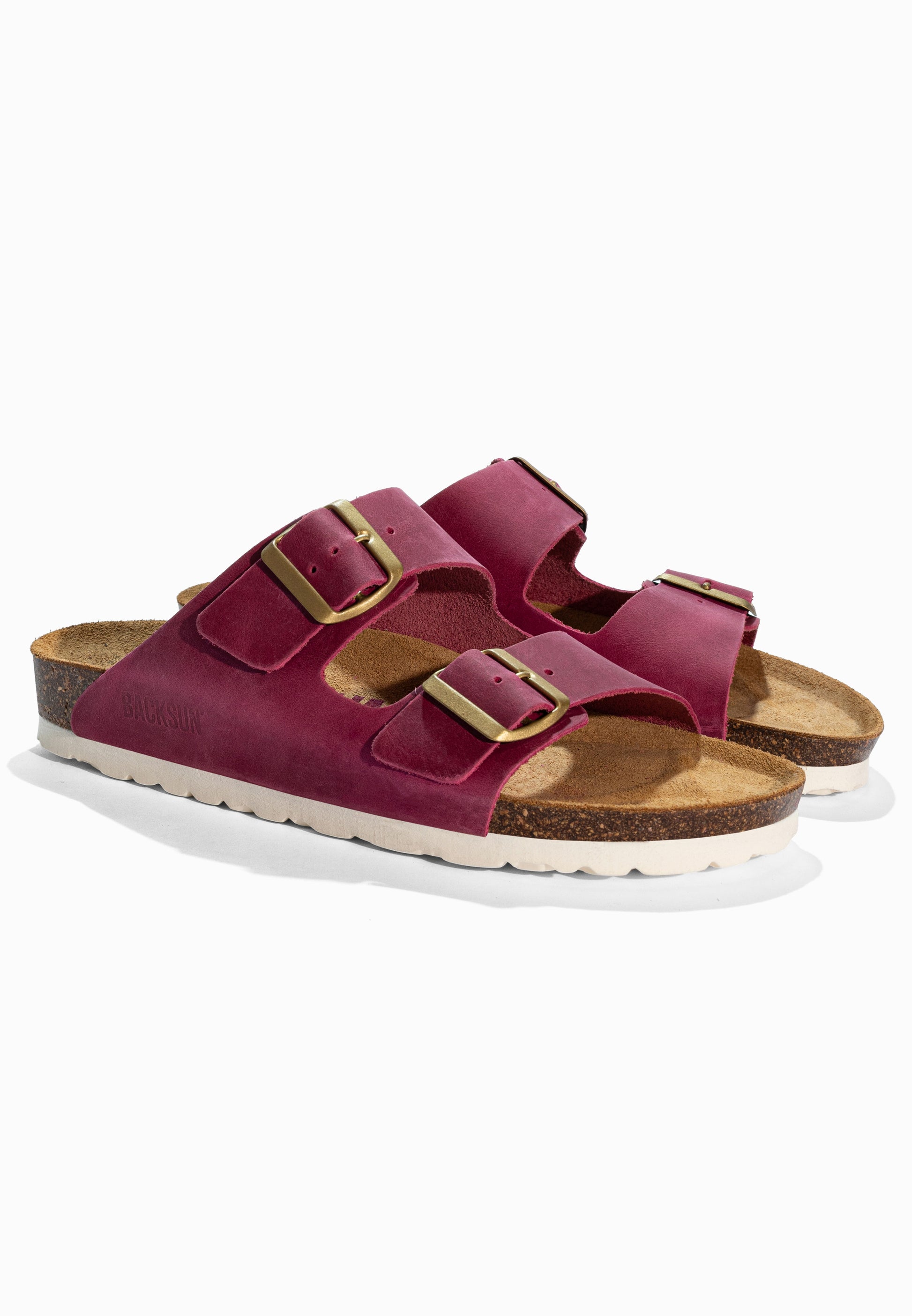 Sandales 2 Brides Bali Rose Fluo en Cuir