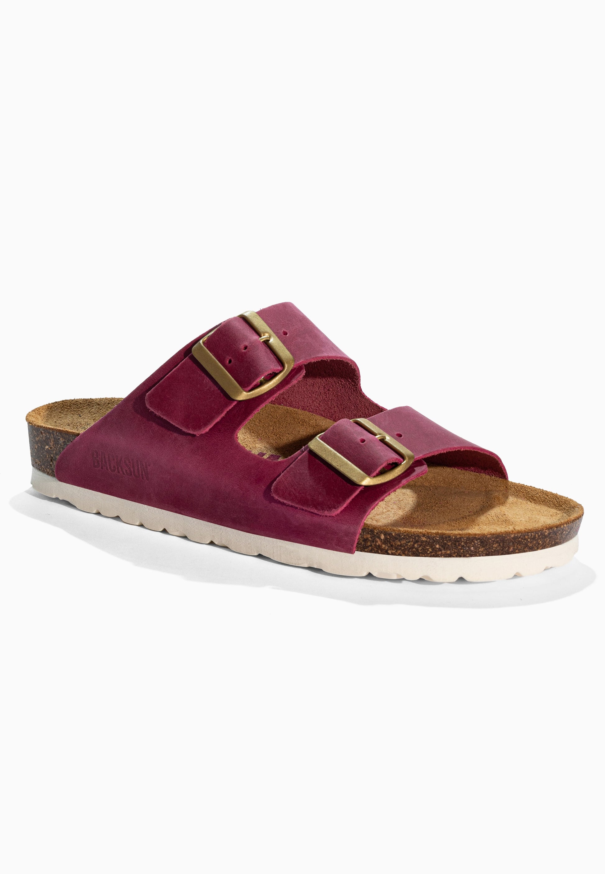 Sandales 2 Brides Bali Rose Fluo en Cuir