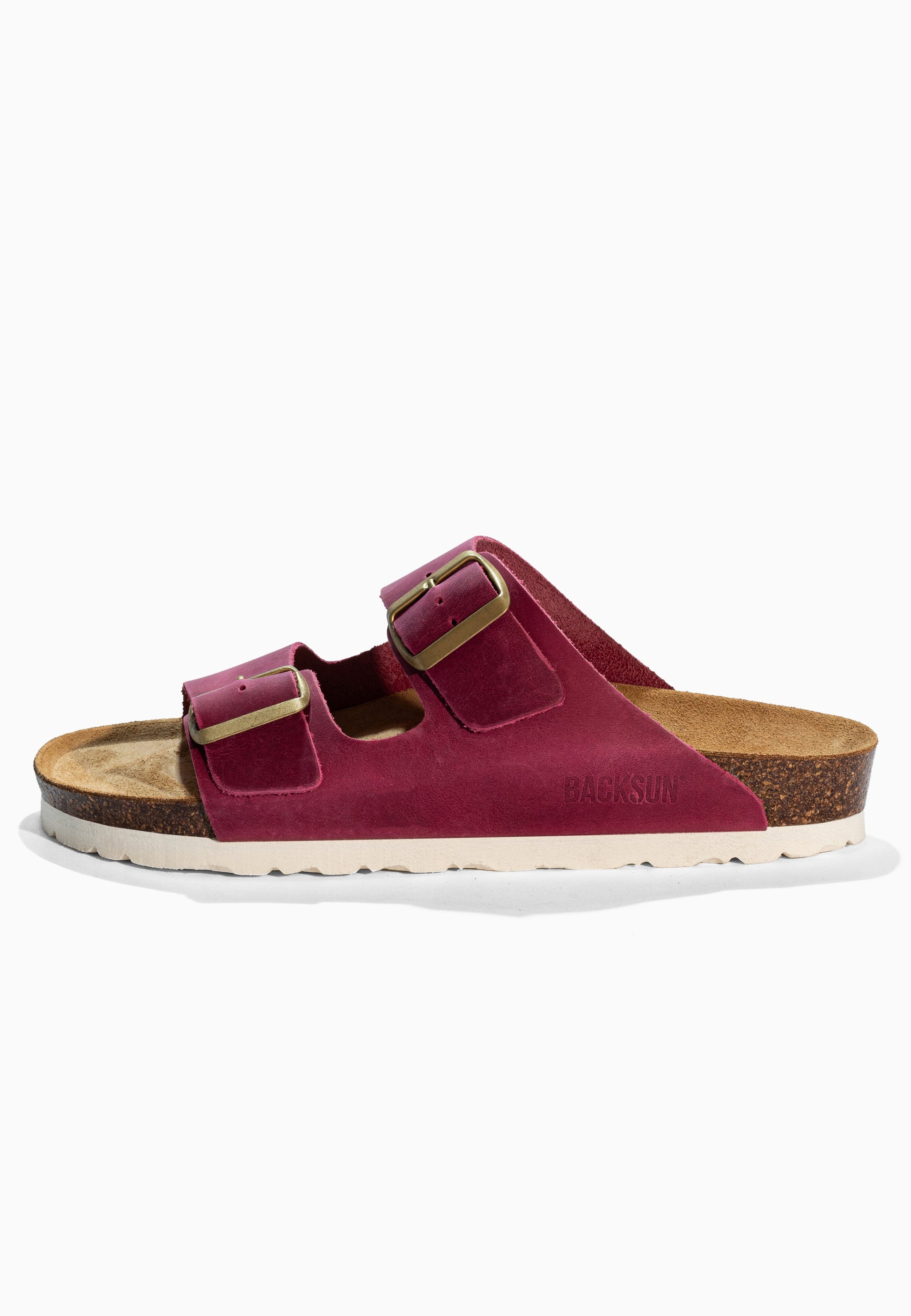 Sandales 2 Brides Bali Rose Fluo en Cuir