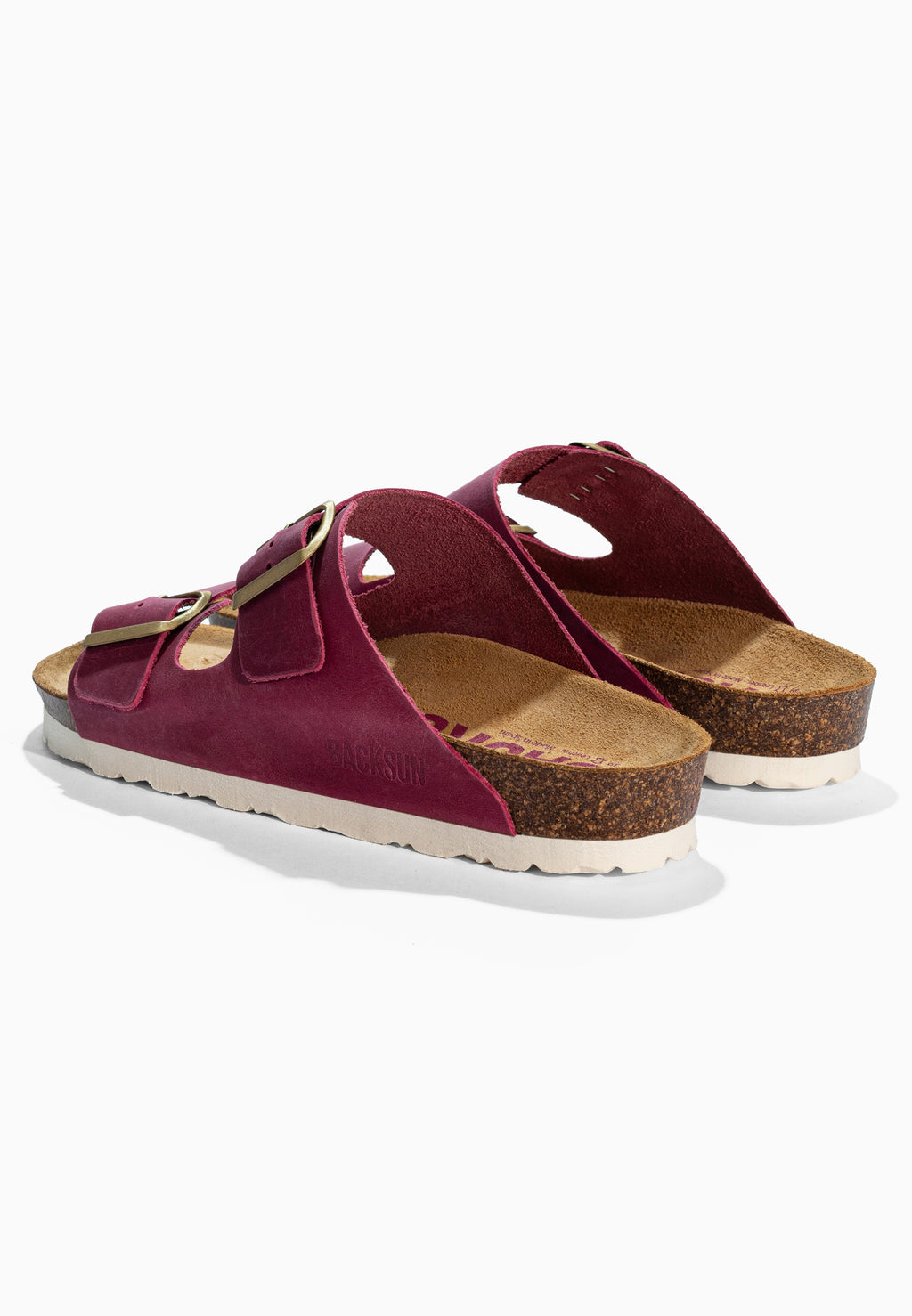 Sandales 2 Brides Bali Rose Fluo en Cuir