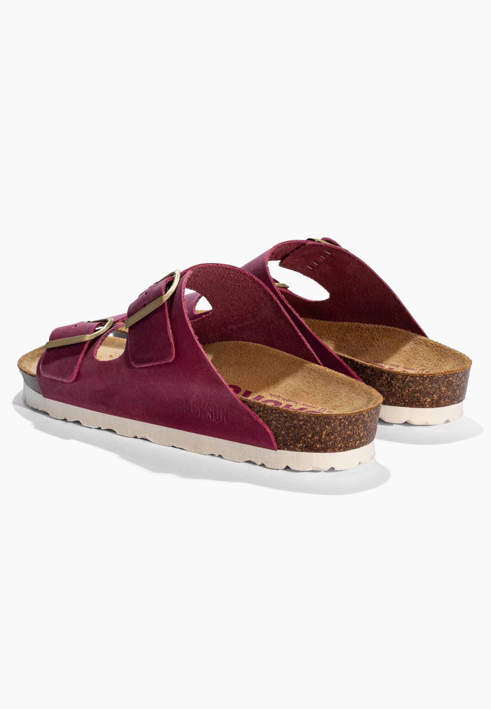 Sandales 2 Brides Bali Rose Fluo en Cuir