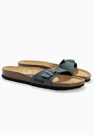 Paris Anthracite 1 Strap Sandals