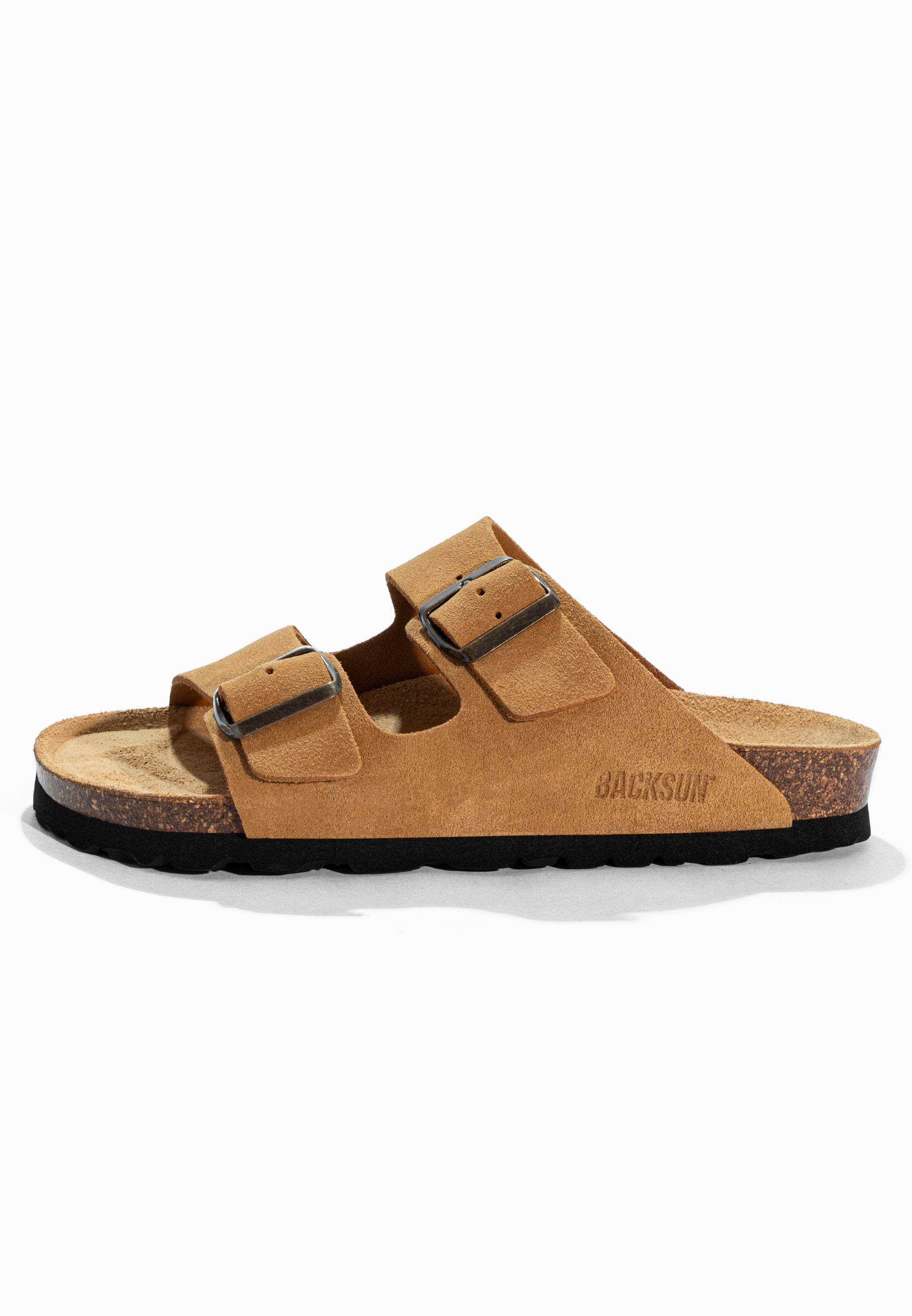 Sandales 2 Brides Bali Camel en Cuir Suédé