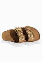 Bali – Sandalen mit 2 Riemen und goldenem Glitzer