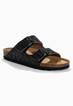 Schwarze glitzernde Bali 2-Riemen-Sandalen