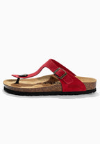 Sandales à Entre-doigts Singapore Rouge en Cuir Suédé