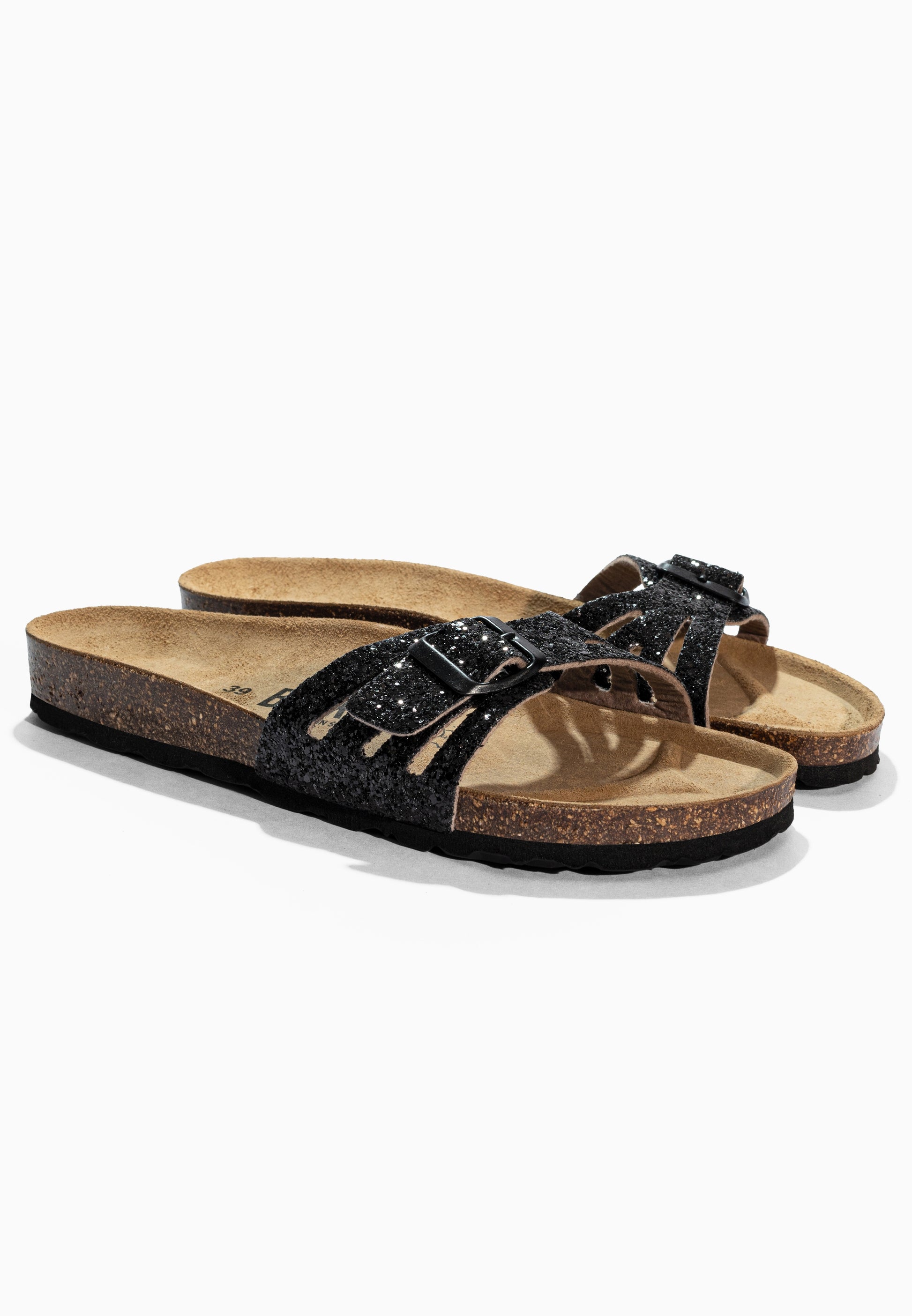 Sandales 1 Bride Venecia Noir pailleté