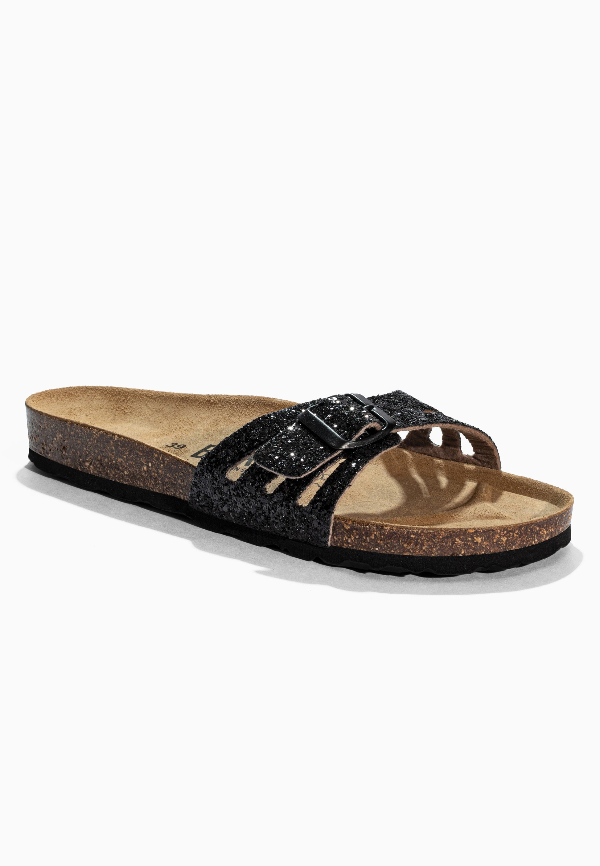 Sandales 1 Bride Venecia Noir pailleté