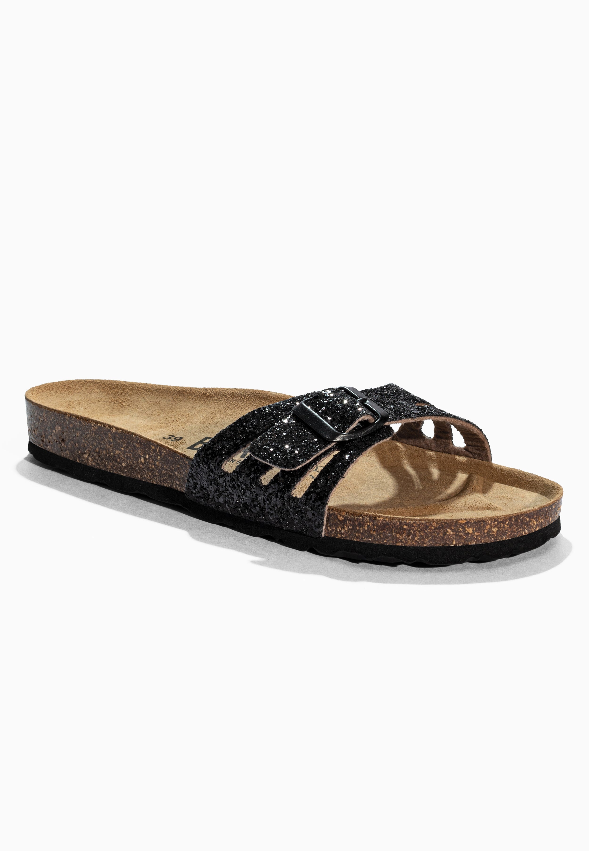 Sandales 1 Bride Venecia Noir pailleté