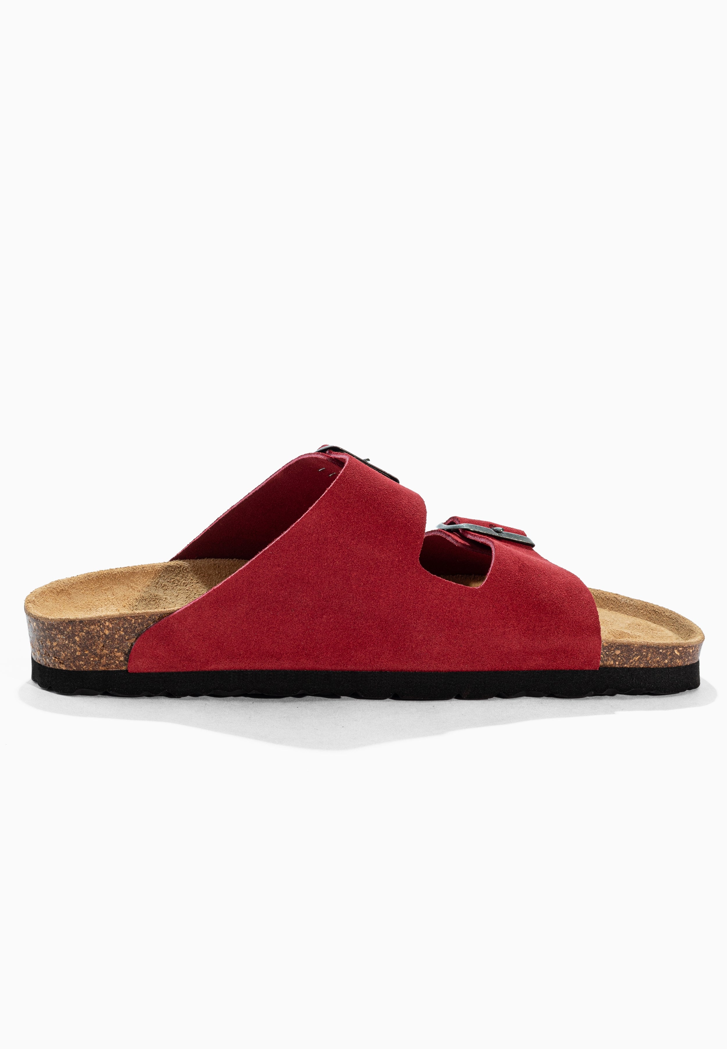 Sandales 2 Brides Bali Rouge en Cuir Suédé
