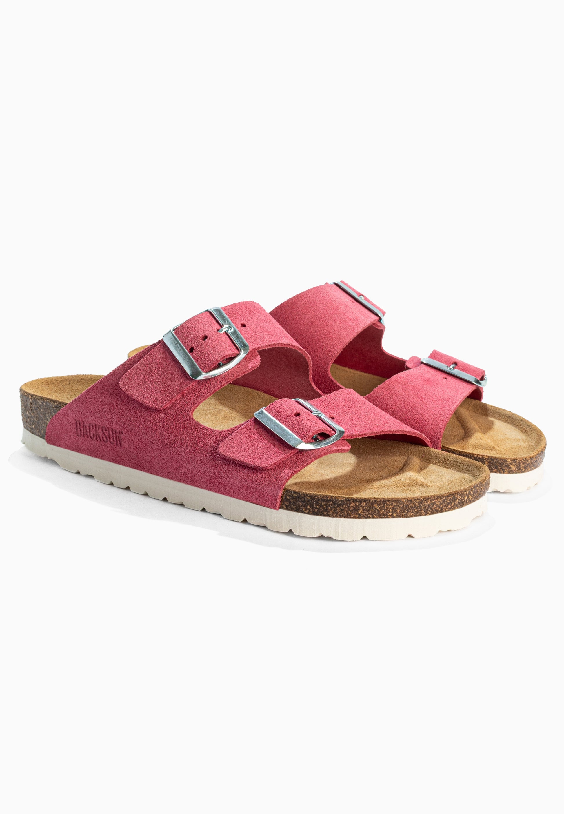 Sandales 2 Brides Bali Rose en Cuir Suédé