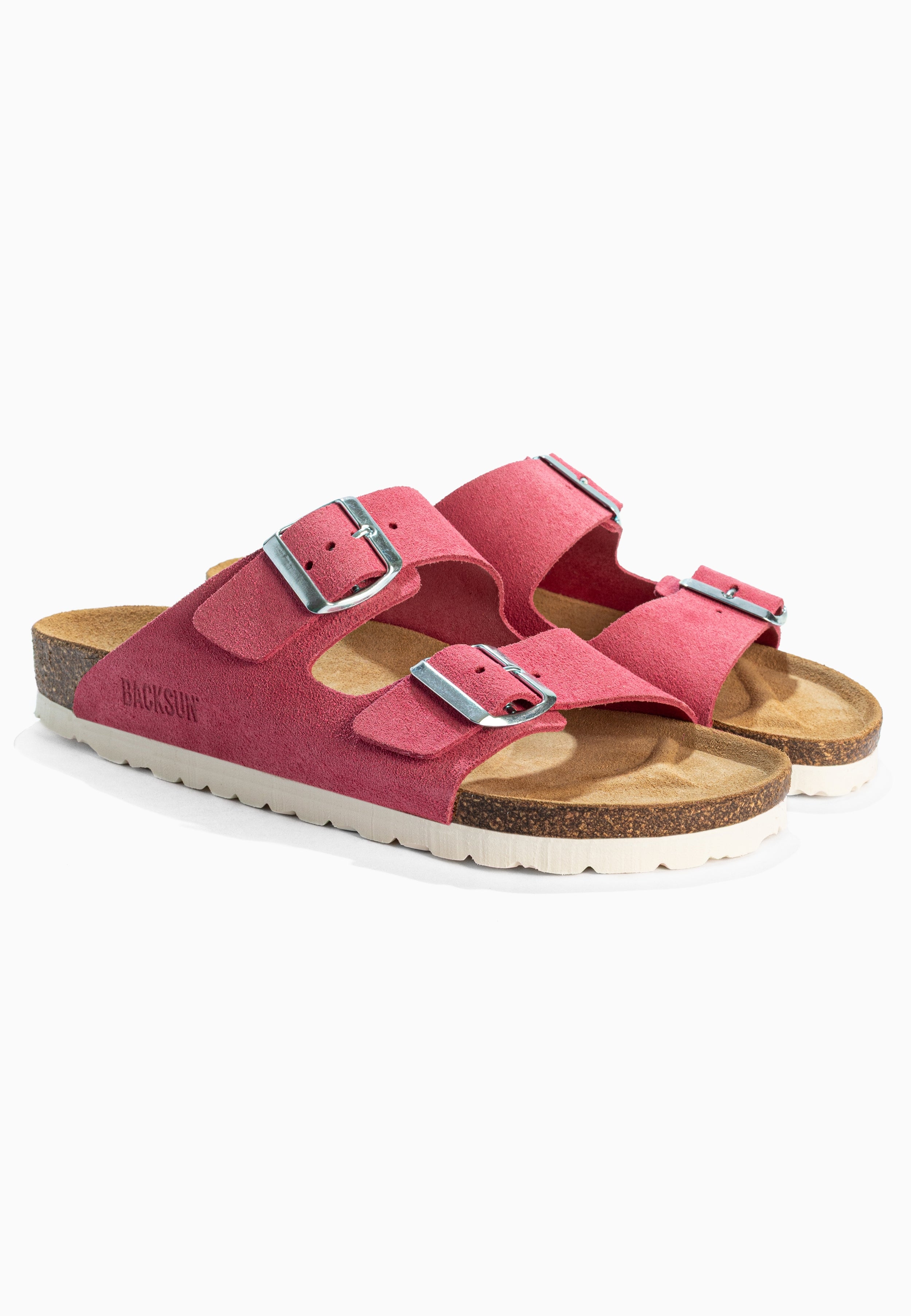 Sandales 2 Brides Bali Rose en Cuir Suédé