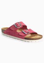 Bali Rosa Wildledersandalen mit 2 Riemen