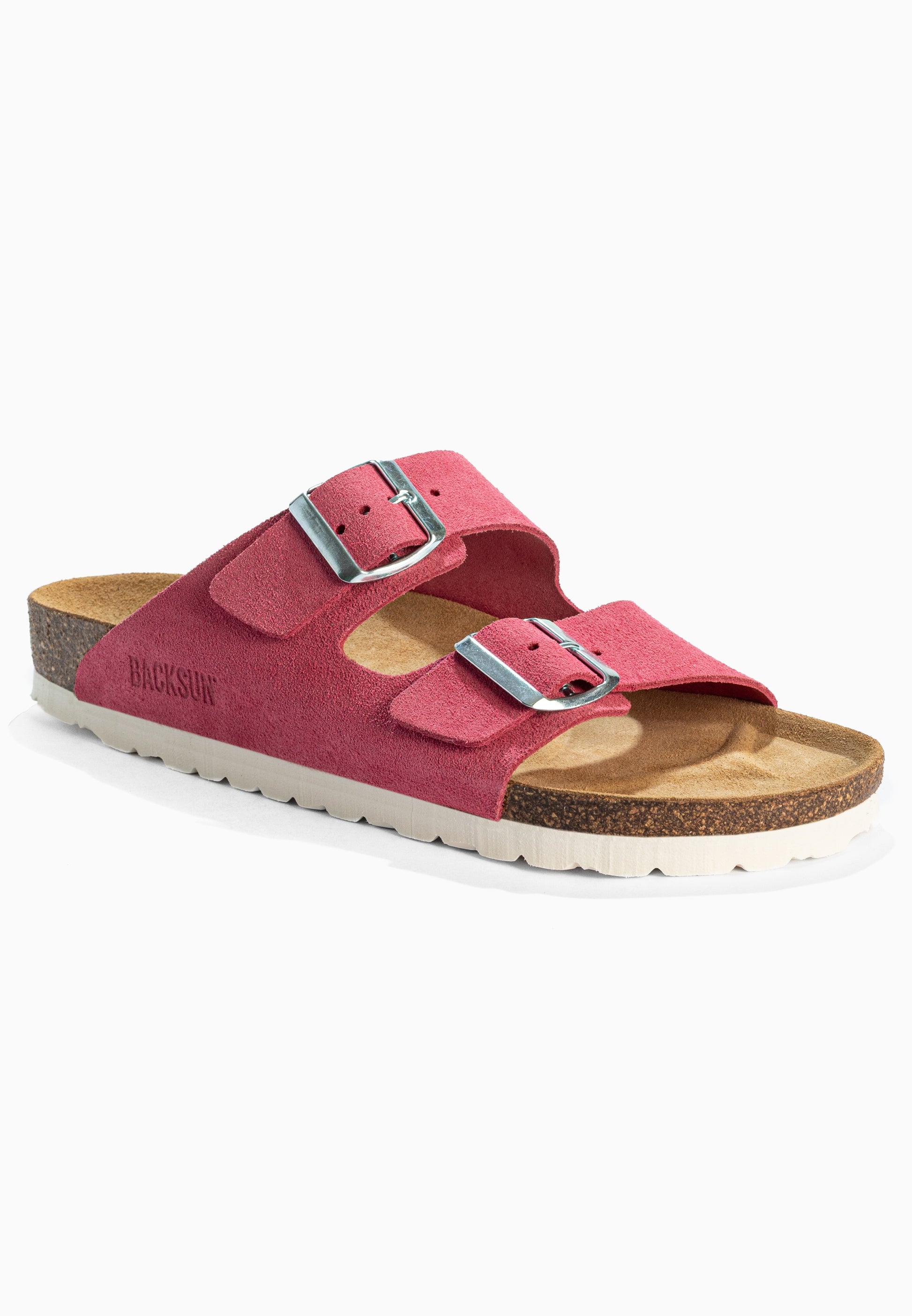 Sandales 2 Brides Bali Rose en Cuir Suédé