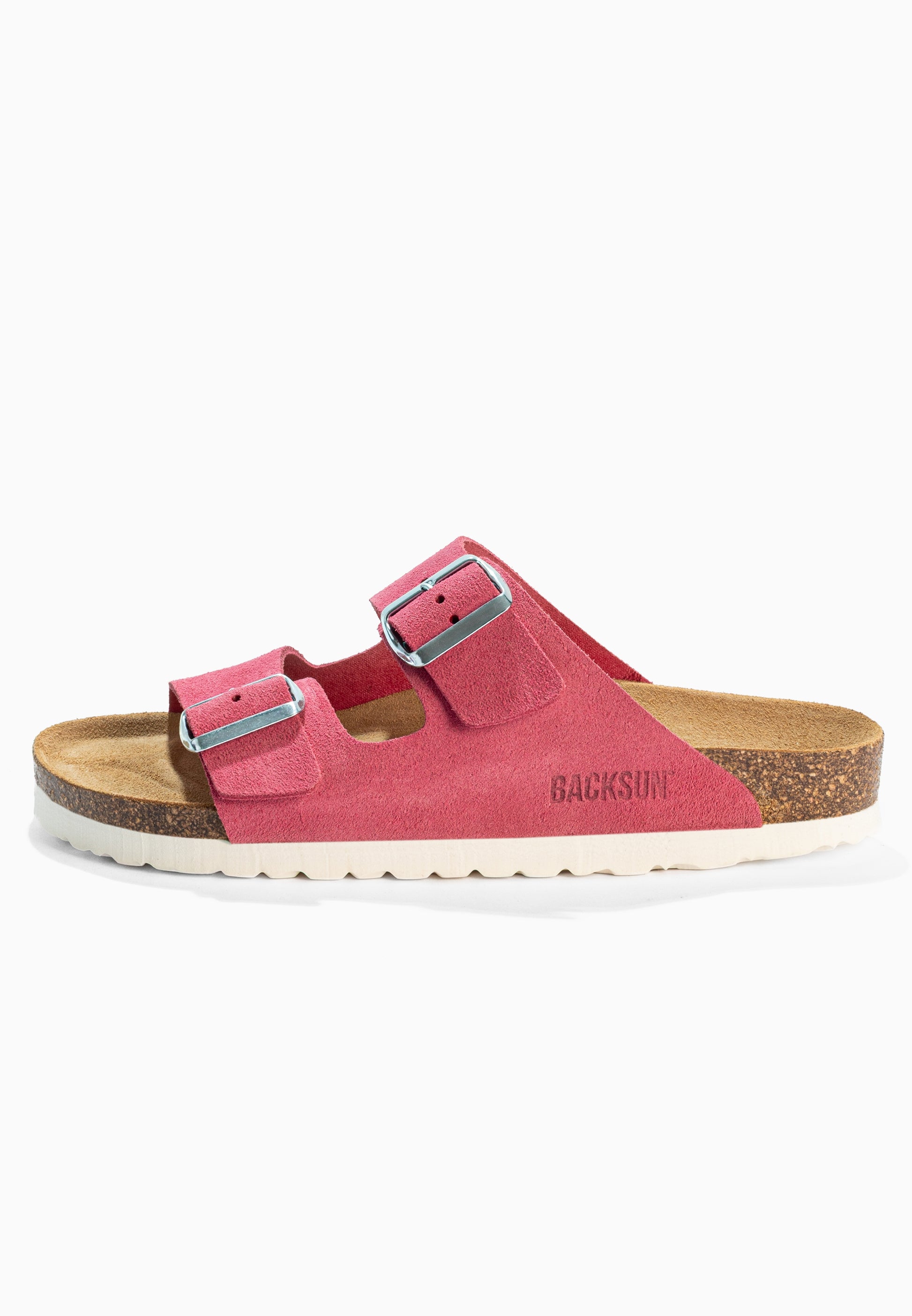 Sandales 2 Brides Bali Rose en Cuir Suédé
