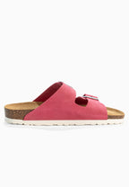 Bali Rosa Wildledersandalen mit 2 Riemen